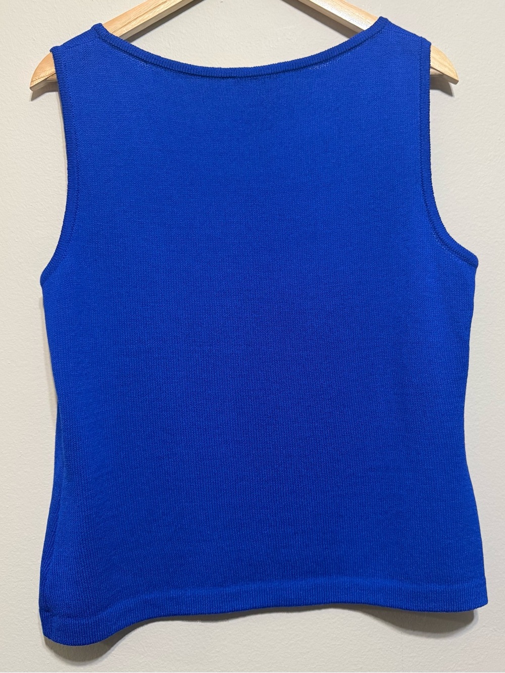 ST. JOHN Boutique Wool Blend Blue Knit Tank Excellent condition Women L - Picture 2 of 5